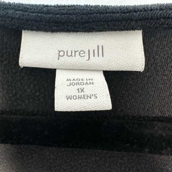 J Jill Pure Jill  Black Long Sleeve Velour Tunic Size 1X - Picture 3 of 8